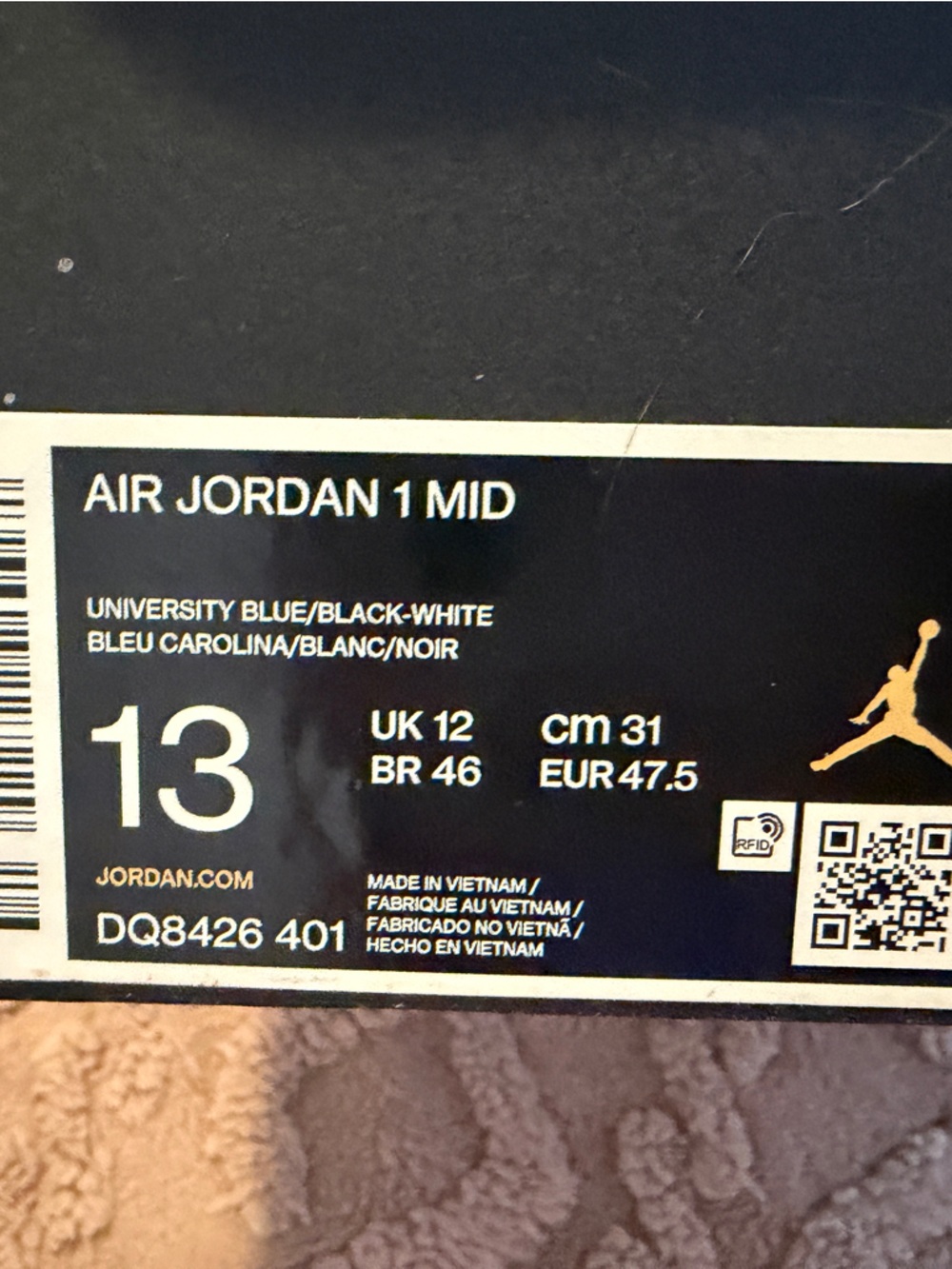 Jordan Men’s Sneakers - Black & Light Blue - Picture 3 of 4